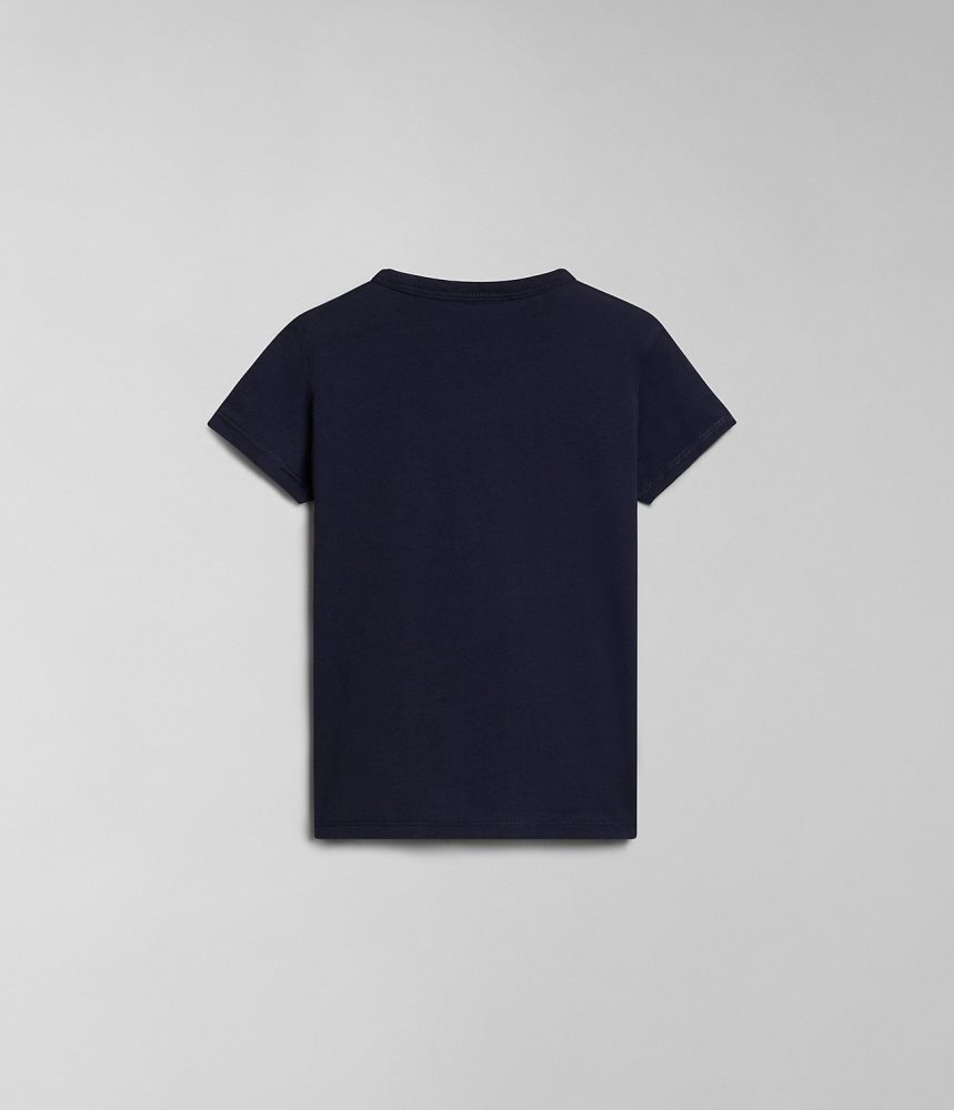 Napapijri Kitik Short Sleeve T-Shirt (4-16 YEARS) T-shirts Kinderen Donkerblauw | BNJPFWG-40