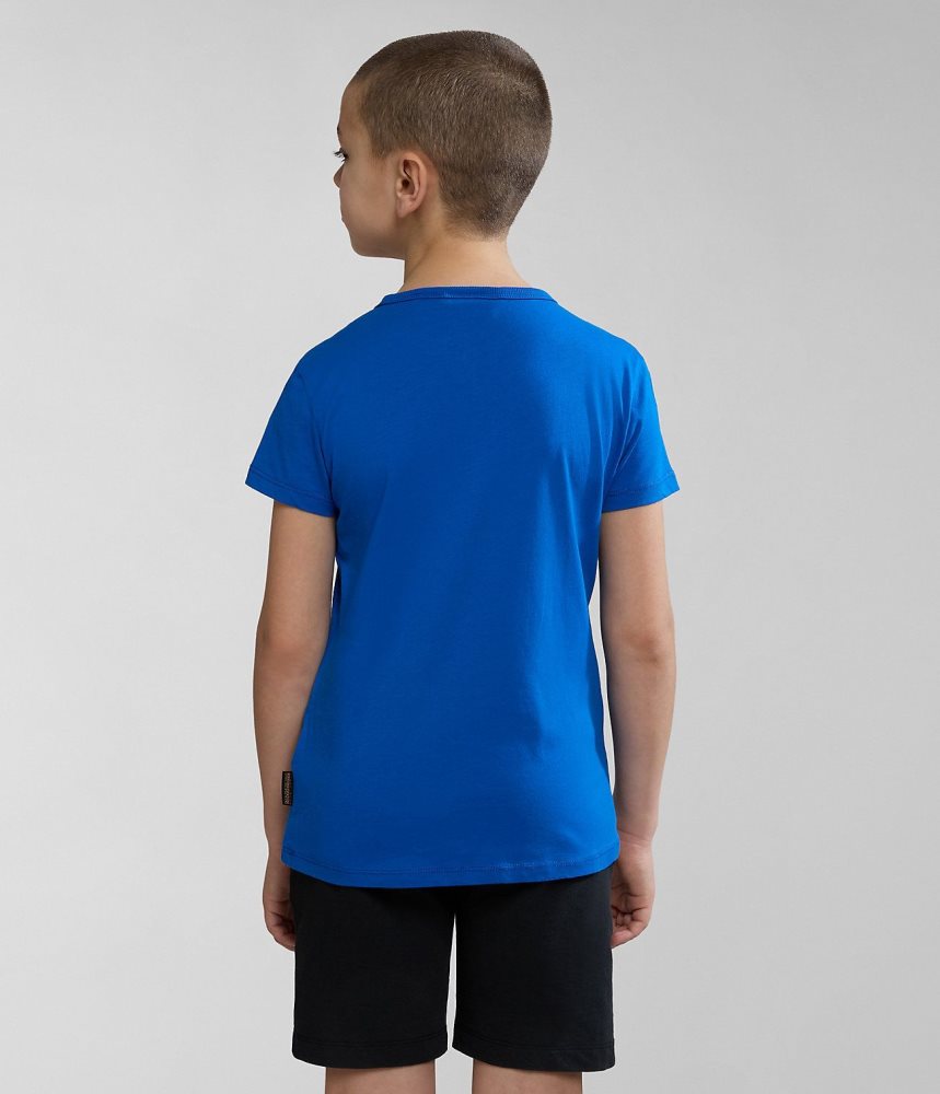 Napapijri Kitik Short Sleeve T-Shirt (4-16 YEARS) T-shirts Kinderen Blauw | ZIVMOLT-67