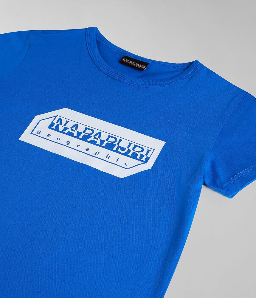 Napapijri Kitik Short Sleeve T-Shirt (4-16 YEARS) T-shirts Kinderen Blauw | ZIVMOLT-67