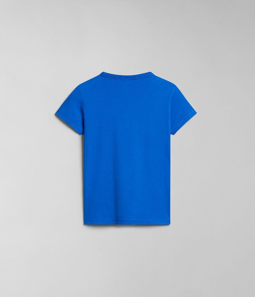 Napapijri Kitik Short Sleeve T-Shirt (4-16 YEARS) T-shirts Kinderen Blauw | ZIVMOLT-67