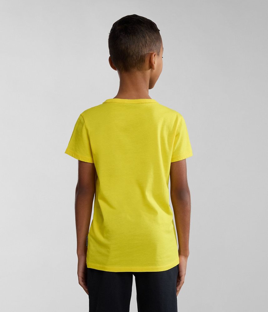 Napapijri Kitik Short Sleeve T-Shirt (4-16 YEARS) T-shirts Kinderen Geel | IUKVYRT-45