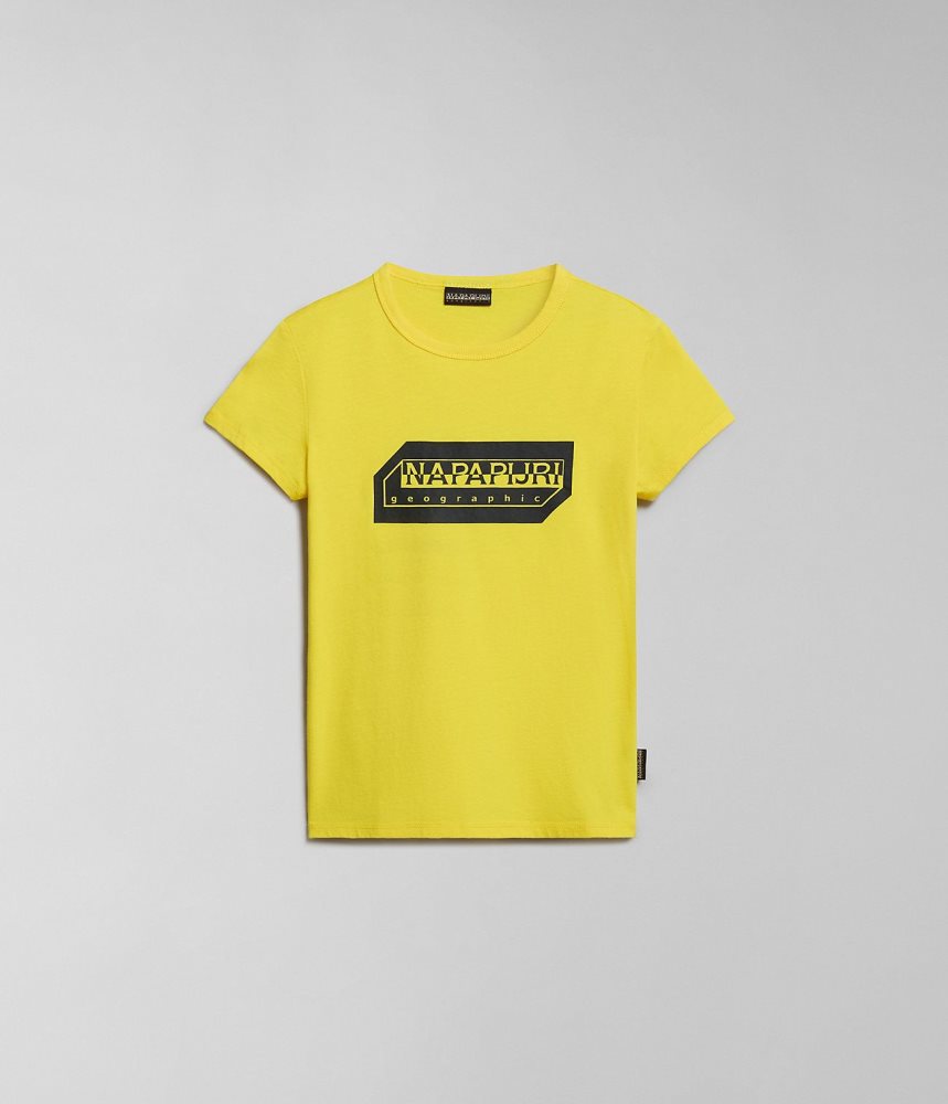 Napapijri Kitik Short Sleeve T-Shirt (4-16 YEARS) T-shirts Kinderen Geel | IUKVYRT-45