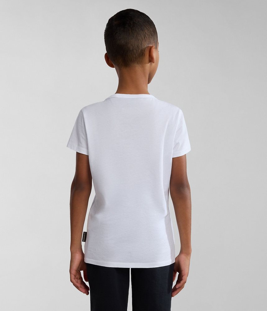 Napapijri Kitik Short Sleeve T-Shirt (4-16 YEARS) T-shirts Kinderen Wit | FMBORCI-29