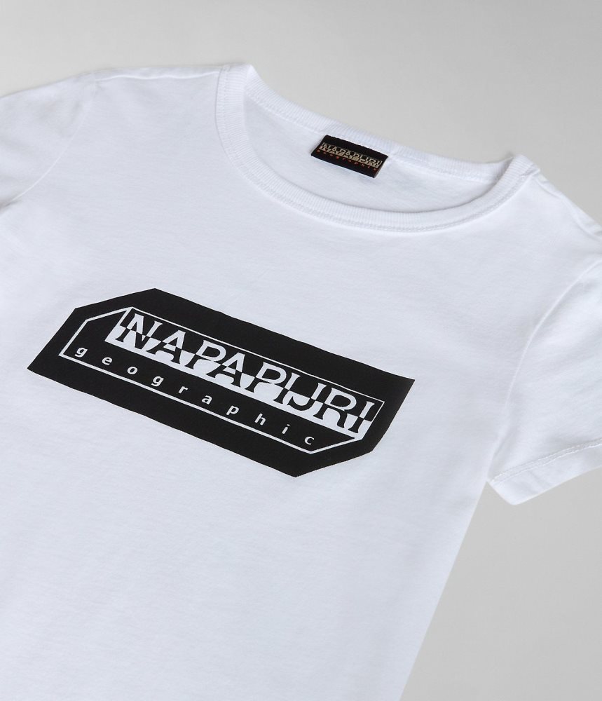 Napapijri Kitik Short Sleeve T-Shirt (4-16 YEARS) T-shirts Kinderen Wit | FMBORCI-29