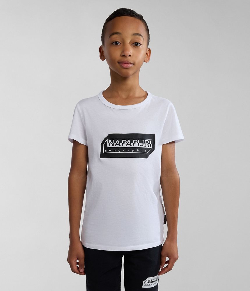 Napapijri Kitik Short Sleeve T-Shirt (4-16 YEARS) T-shirts Kinderen Wit | FMBORCI-29