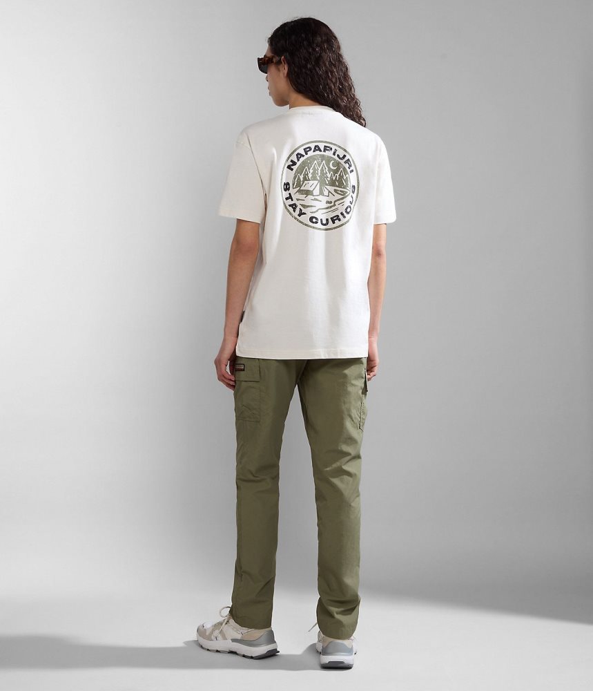 Napapijri Kotcho Short Sleeve T-Shirt T-shirts Dames Wit | XTQKEWB-21