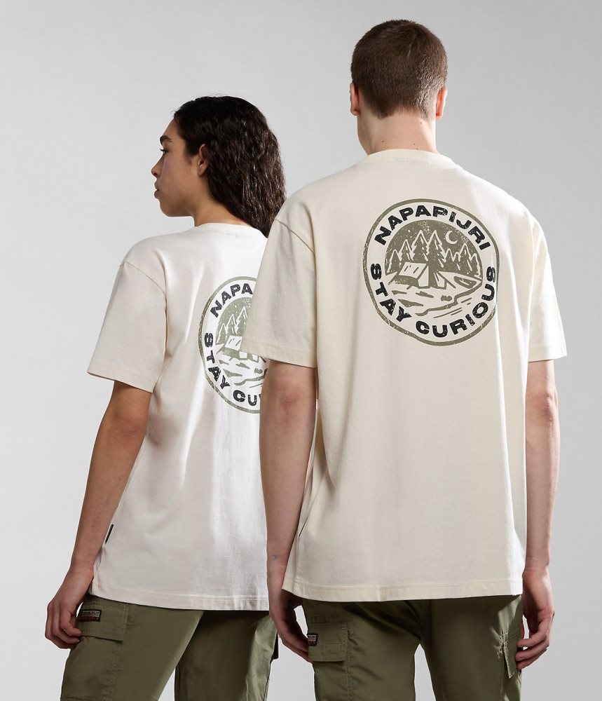 Napapijri Kotcho Short Sleeve T-Shirt T-shirts Dames Wit | XTQKEWB-21