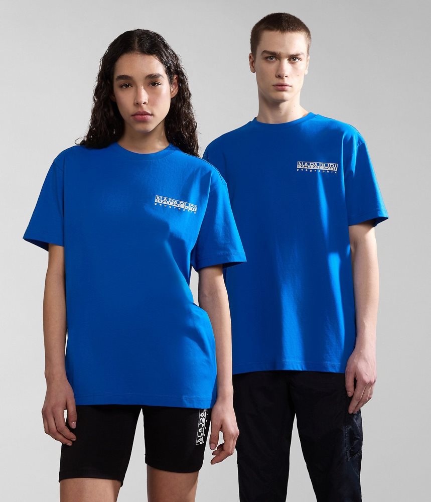 Napapijri Kotcho Short Sleeve T-Shirt T-shirts Dames Blauw | SYFPGNO-91