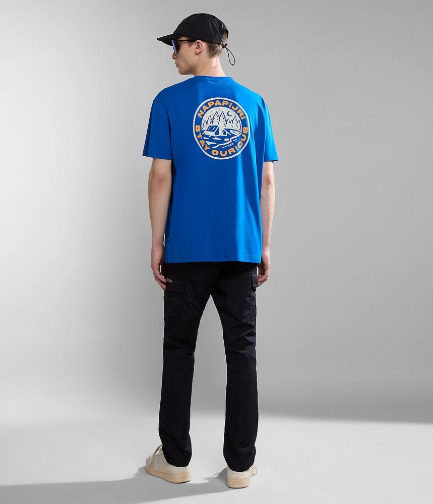 Napapijri Kotcho Short Sleeve T-Shirt T-shirts Dames Blauw | SYFPGNO-91