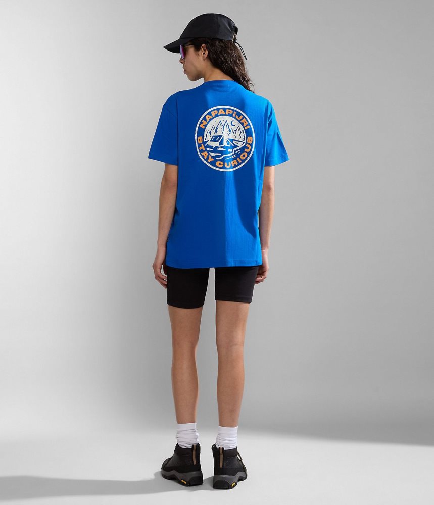 Napapijri Kotcho Short Sleeve T-Shirt T-shirts Dames Blauw | SYFPGNO-91