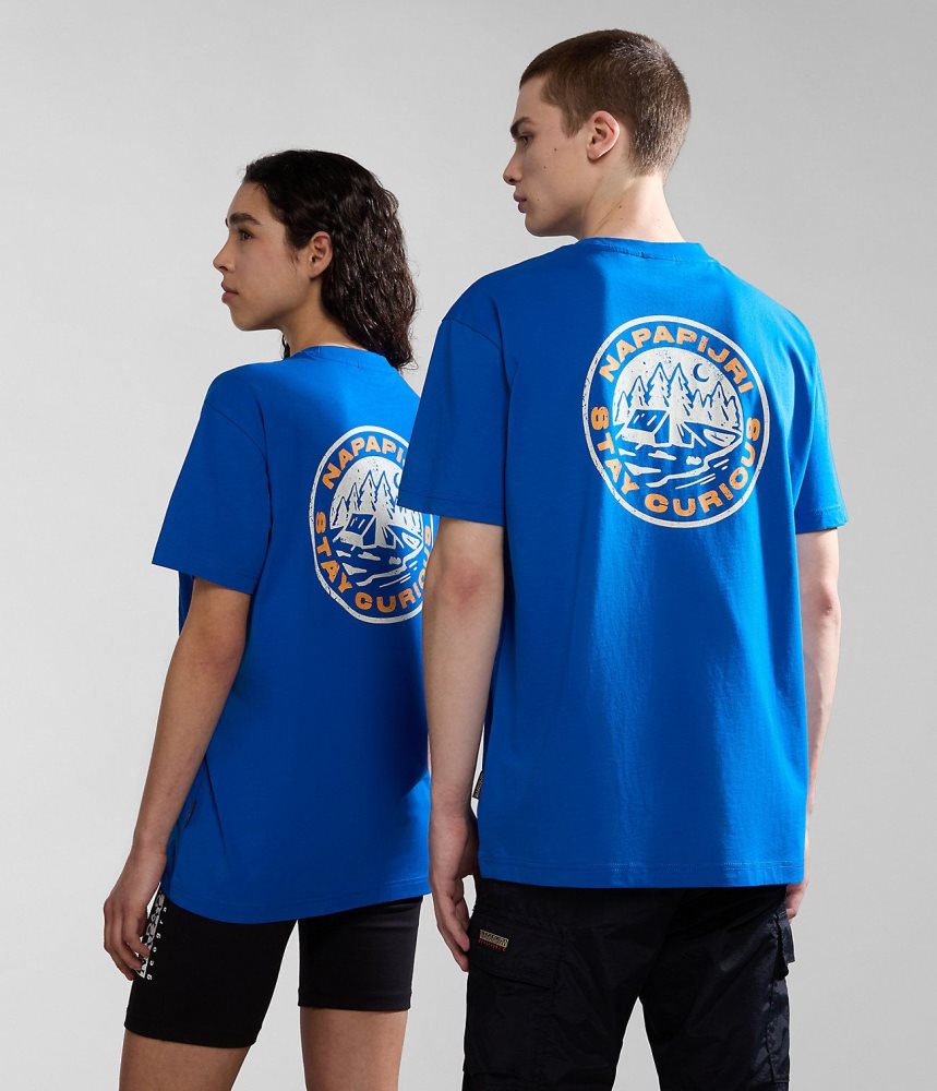 Napapijri Kotcho Short Sleeve T-Shirt T-shirts Dames Blauw | SYFPGNO-91