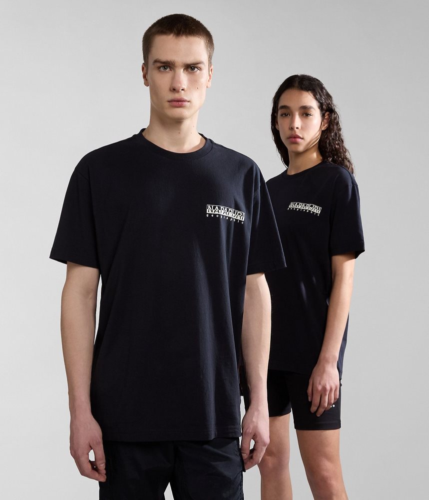 Napapijri Kotcho Short Sleeve T-Shirt T-shirts Dames Zwart | KTPFWOU-20