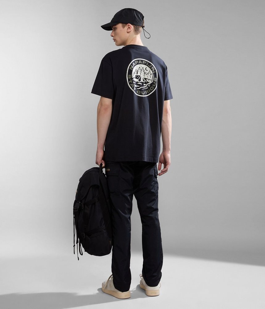 Napapijri Kotcho Short Sleeve T-Shirt T-shirts Dames Zwart | KTPFWOU-20