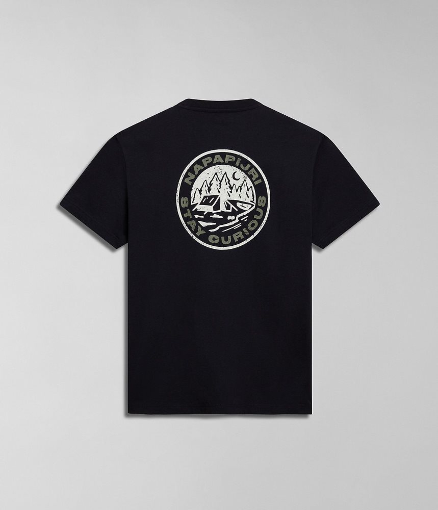 Napapijri Kotcho Short Sleeve T-Shirt T-shirts Dames Zwart | KTPFWOU-20