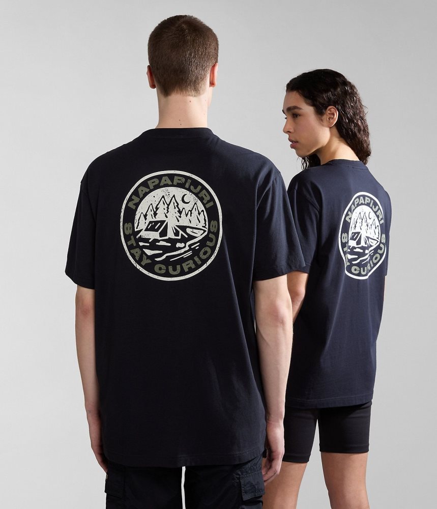 Napapijri Kotcho Short Sleeve T-Shirt T-shirts Dames Zwart | KTPFWOU-20