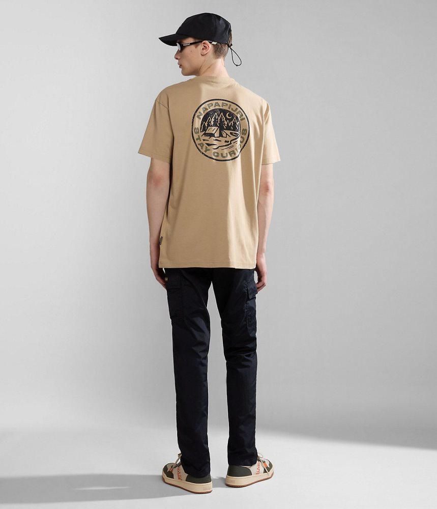 Napapijri Kotcho Short Sleeve T-Shirt T-shirts Dames Beige | FNEPUIA-87
