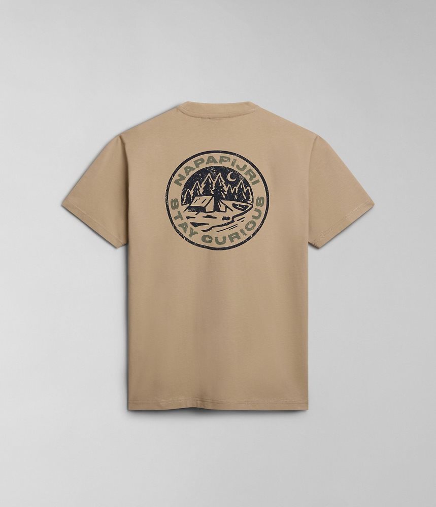 Napapijri Kotcho Short Sleeve T-Shirt T-shirts Dames Beige | FNEPUIA-87