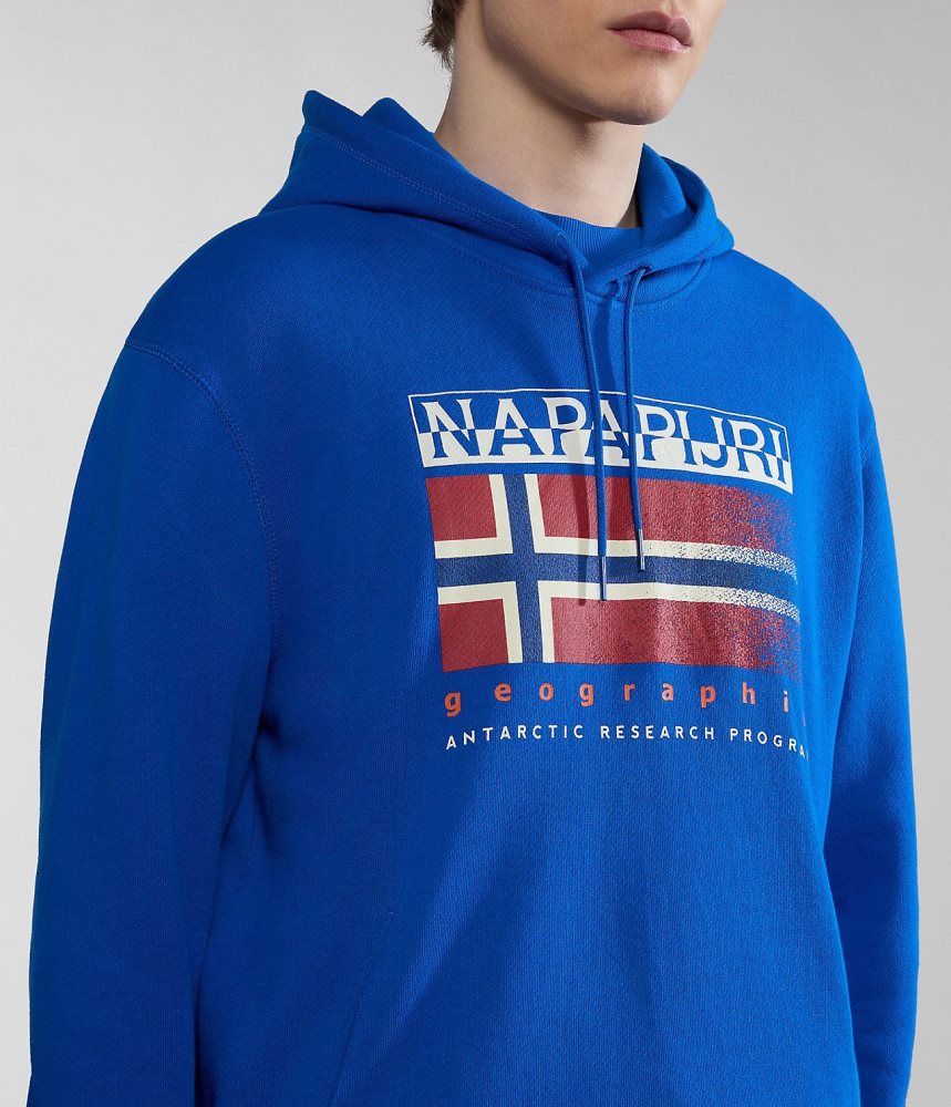 Napapijri Kreis Hoodie Hoodie Heren Blauw | PFYHUNT-02