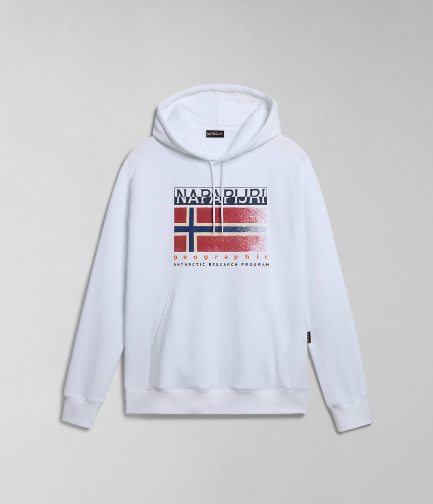 Napapijri Kreis Hoodie Hoodie Heren Wit | ZQTBSJH-93