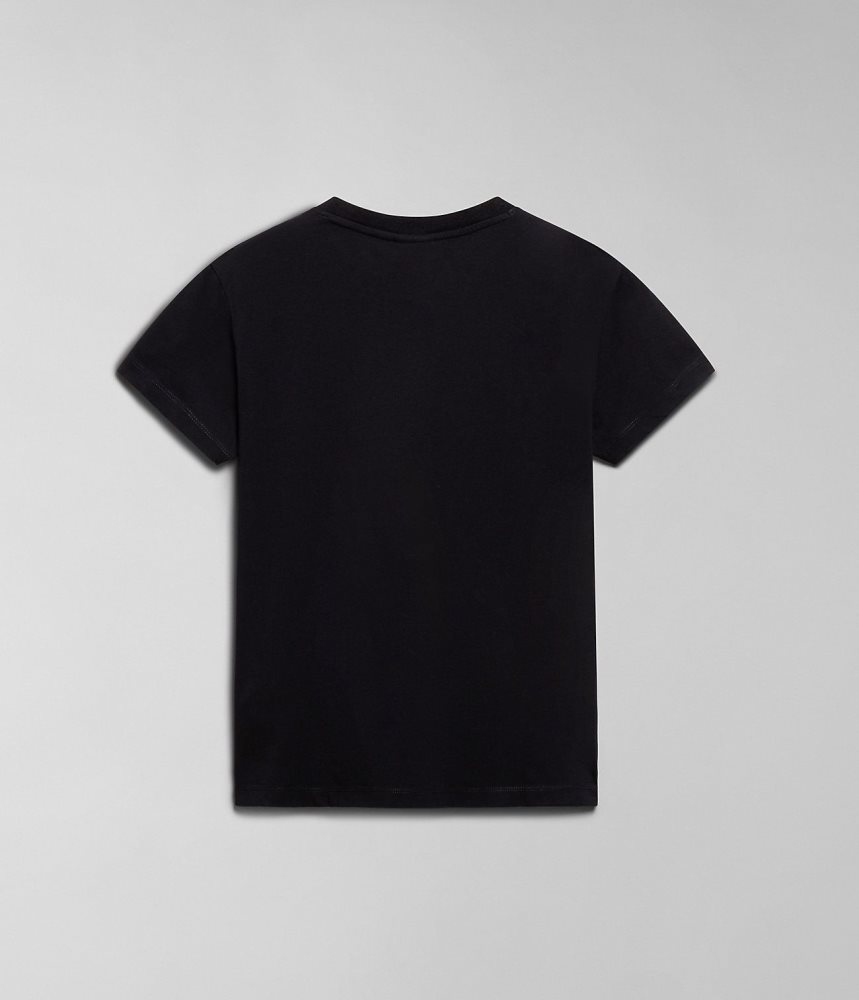 Napapijri Kreis Short Sleeve T-Shirt T-shirts Dames Zwart | NBCYOAJ-78