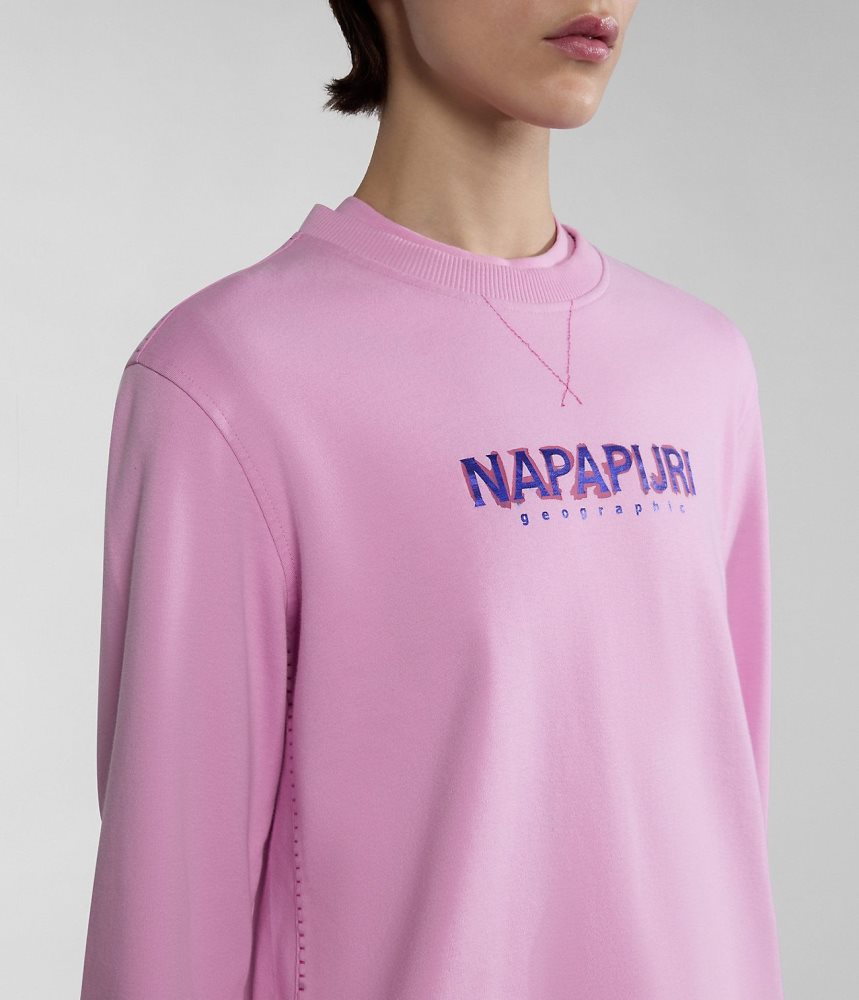 Napapijri Kreis Sweatshirt Sweatshirts Dames Roze | HUPKAJZ-80