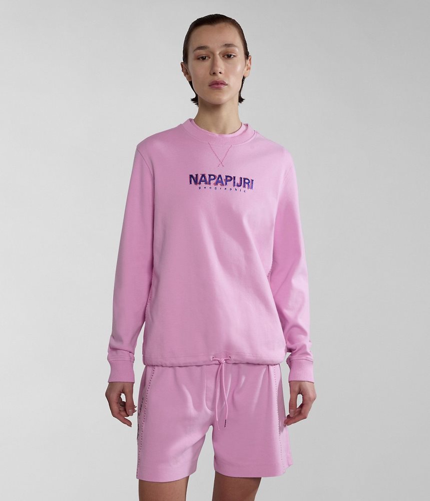 Napapijri Kreis Sweatshirt Sweatshirts Dames Roze | HUPKAJZ-80