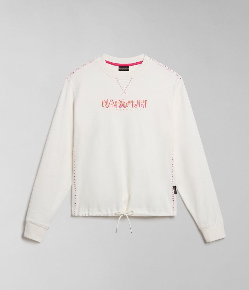Napapijri Kreis Sweatshirt Sweatshirts Dames Wit | DVWGBAT-59