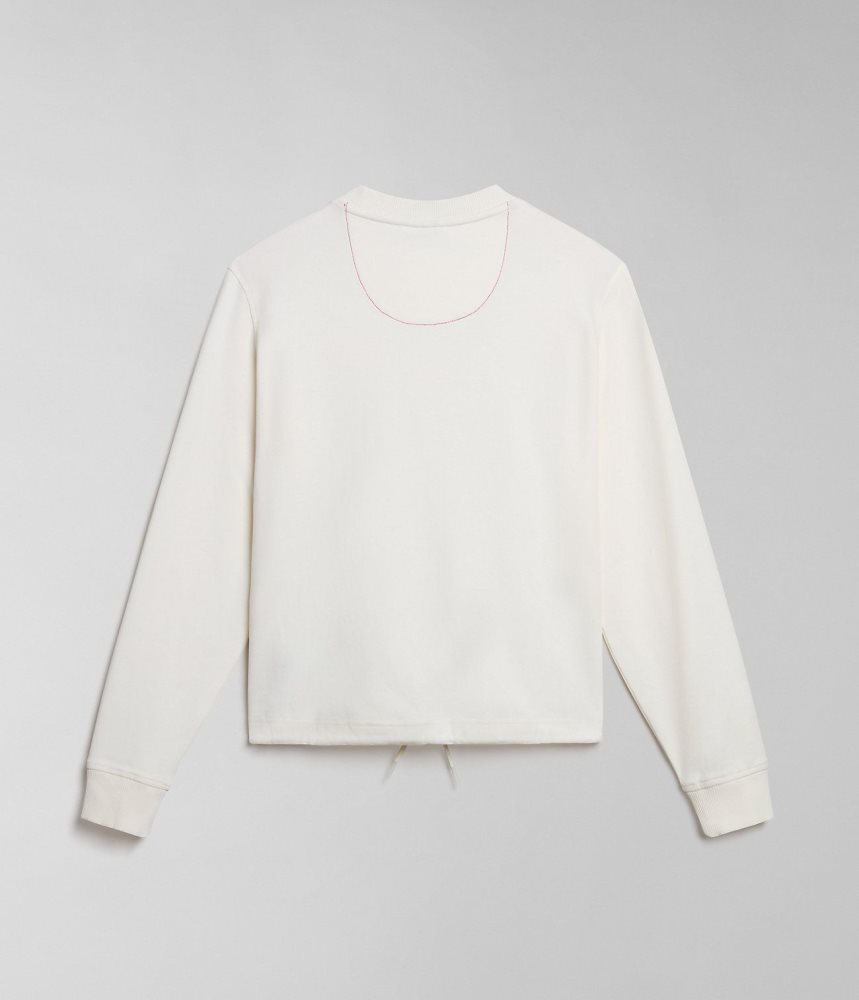 Napapijri Kreis Sweatshirt Sweatshirts Dames Wit | DVWGBAT-59