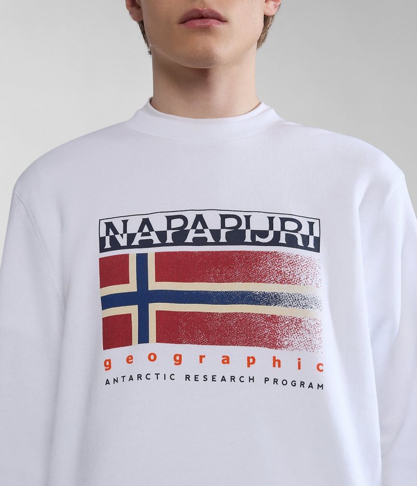 Napapijri Kreis Sweatshirt Sweatshirts Heren Wit | CFNIXYR-97