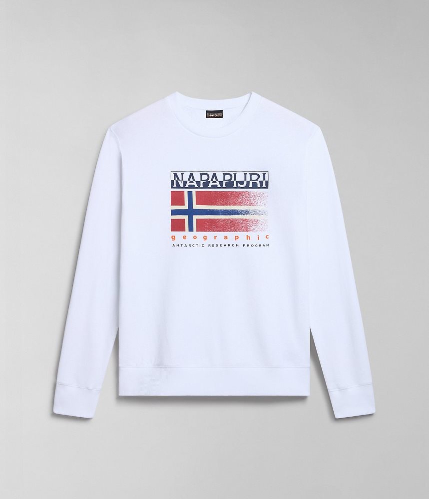 Napapijri Kreis Sweatshirt Sweatshirts Heren Wit | CFNIXYR-97