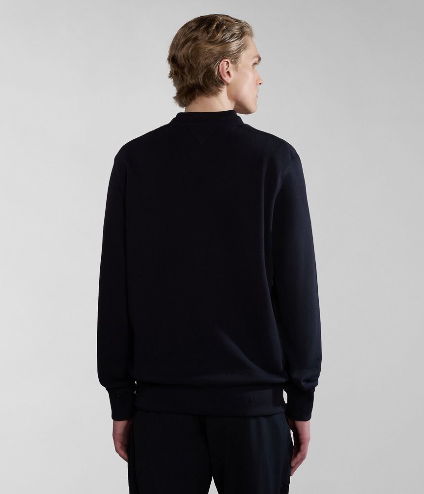 Napapijri Kreis Sweatshirt Sweatshirts Heren Zwart | AJKFGOX-65