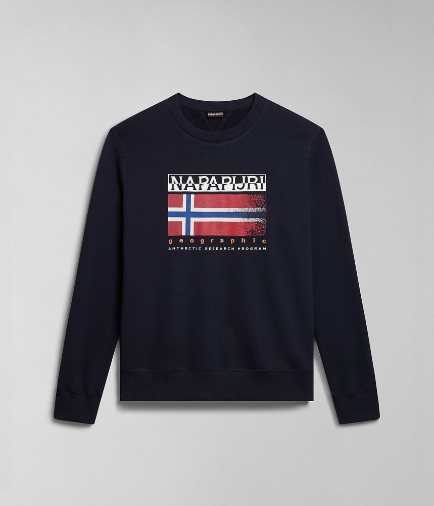 Napapijri Kreis Sweatshirt Sweatshirts Heren Zwart | AJKFGOX-65