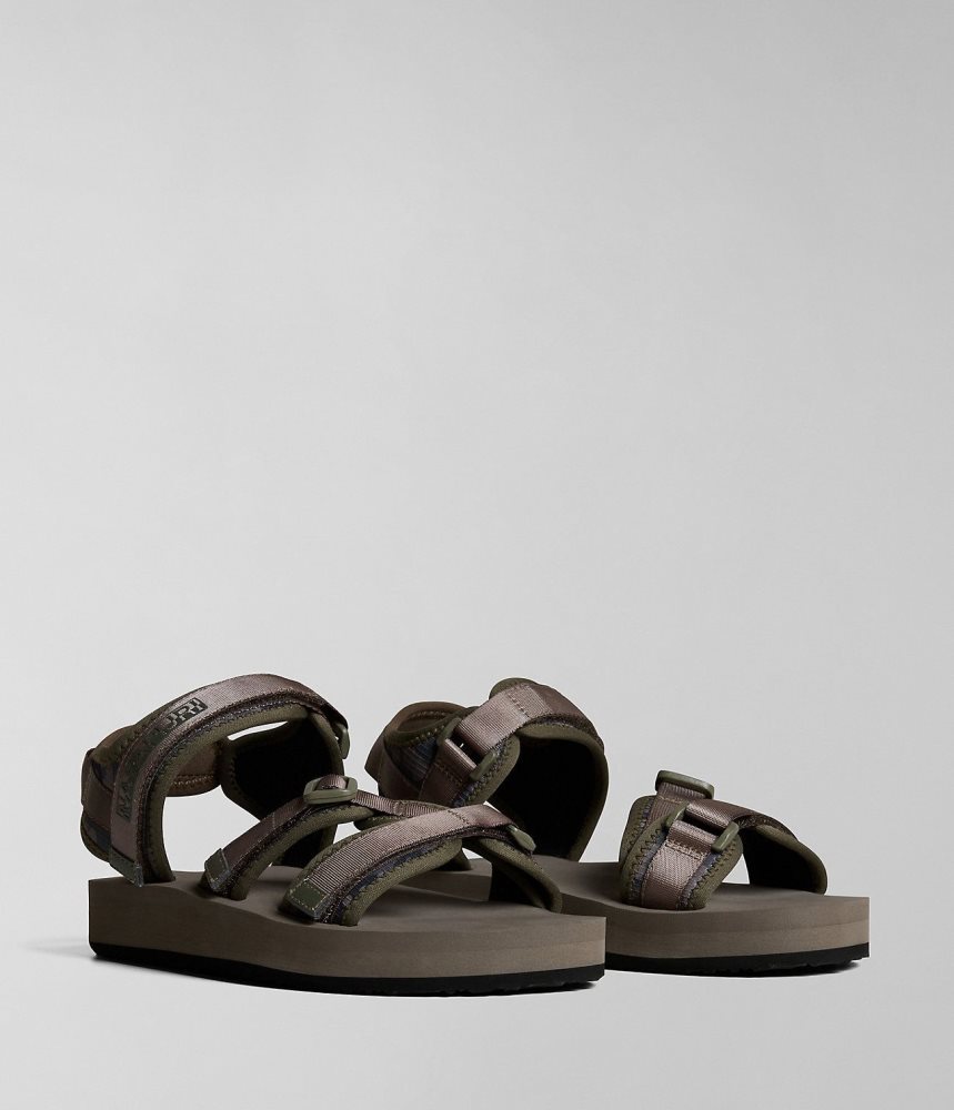 Napapijri Lark Camouflage Sandals Sandalen Heren Multicolour | PASXUJD-98