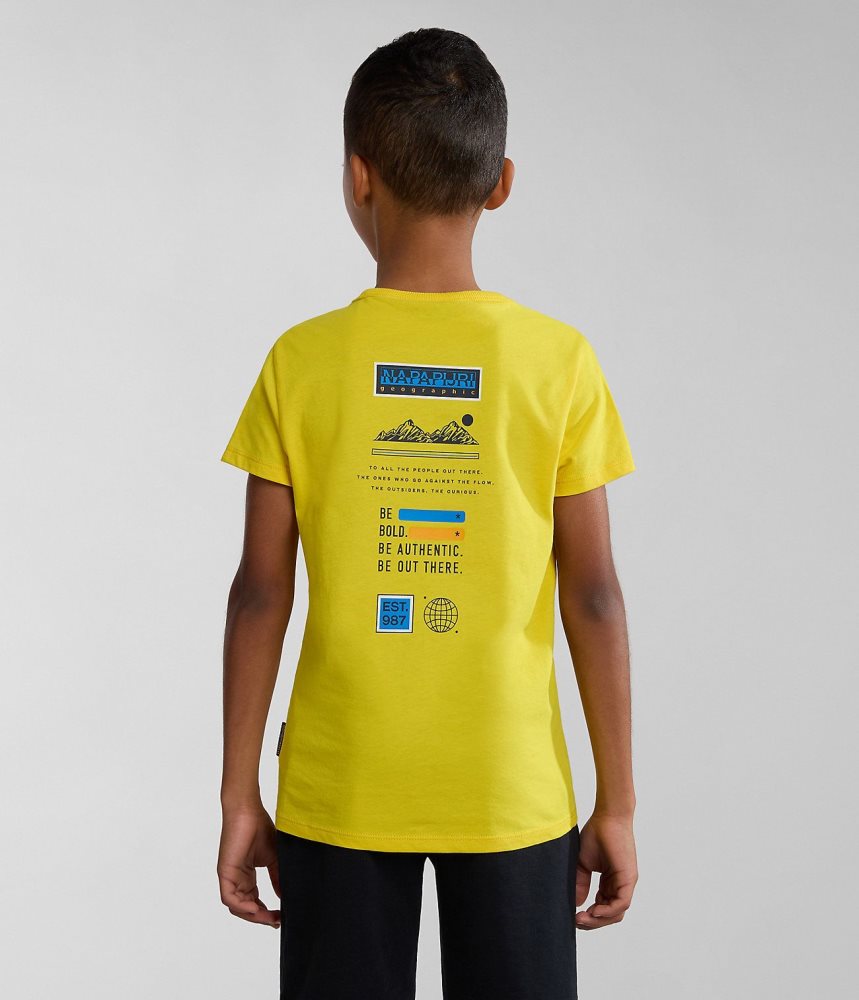 Napapijri Liard Short Sleeve T-Shirt (4-16 YEARS) T-shirts Kinderen Geel | AOPVXFS-09