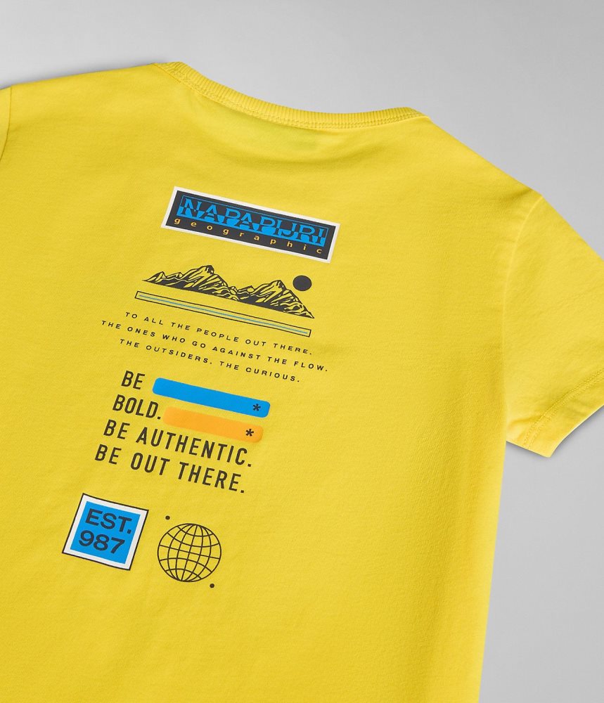 Napapijri Liard Short Sleeve T-Shirt (4-16 YEARS) T-shirts Kinderen Geel | AOPVXFS-09