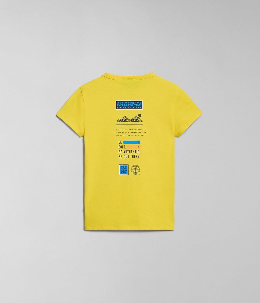 Napapijri Liard Short Sleeve T-Shirt (4-16 YEARS) T-shirts Kinderen Geel | AOPVXFS-09