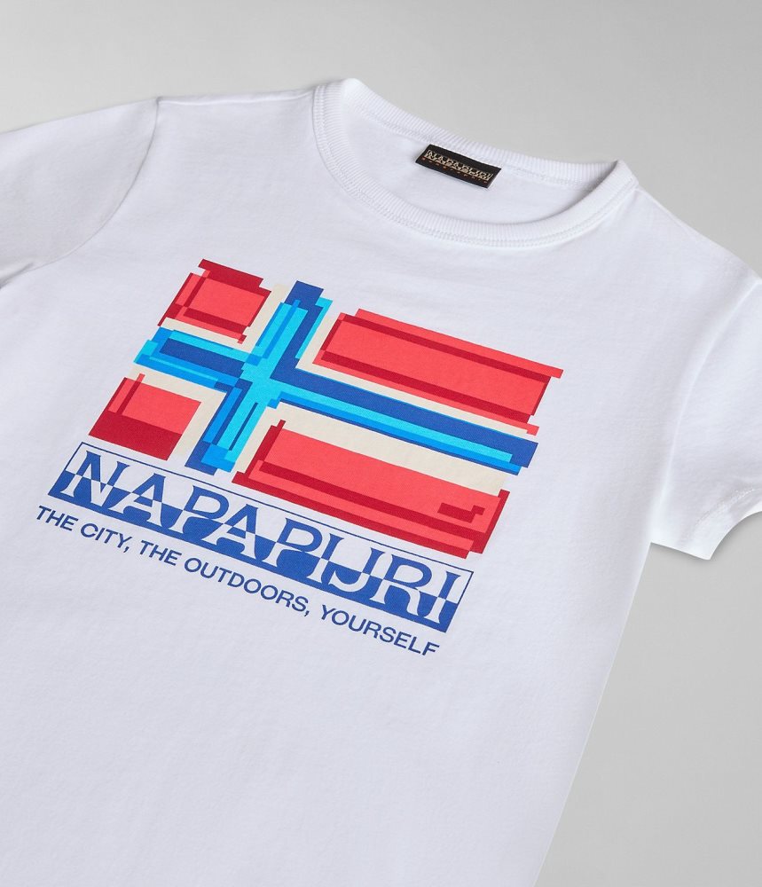 Napapijri Liard Short Sleeve T-Shirt (4-16 YEARS) T-shirts Kinderen Wit | XONPATJ-71