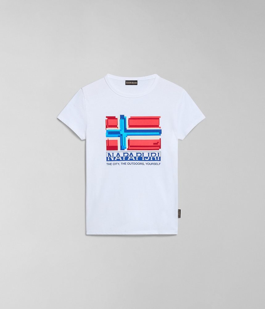 Napapijri Liard Short Sleeve T-Shirt (4-16 YEARS) T-shirts Kinderen Wit | XONPATJ-71