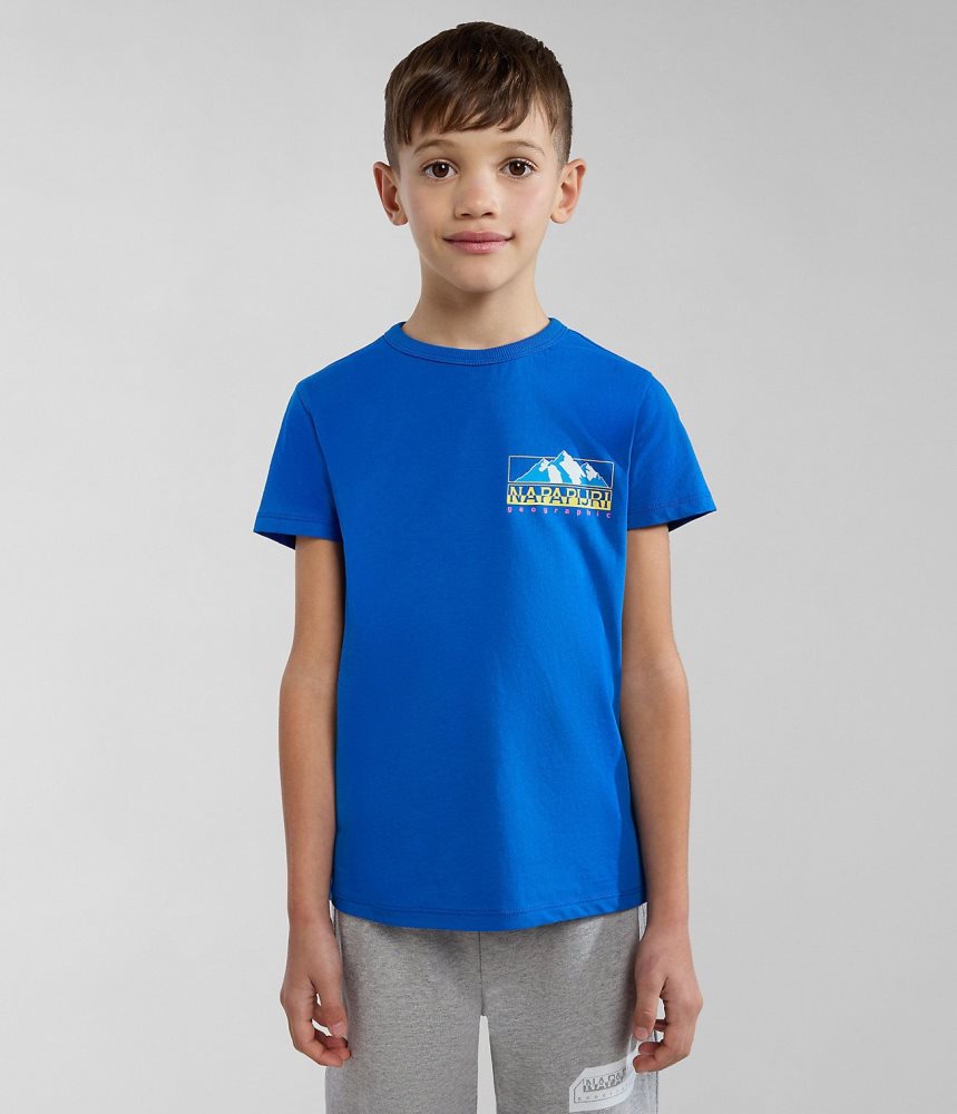 Napapijri Liard Short Sleeve T-Shirt (4-16 YEARS) T-shirts Kinderen Blauw | NDIRFCM-24