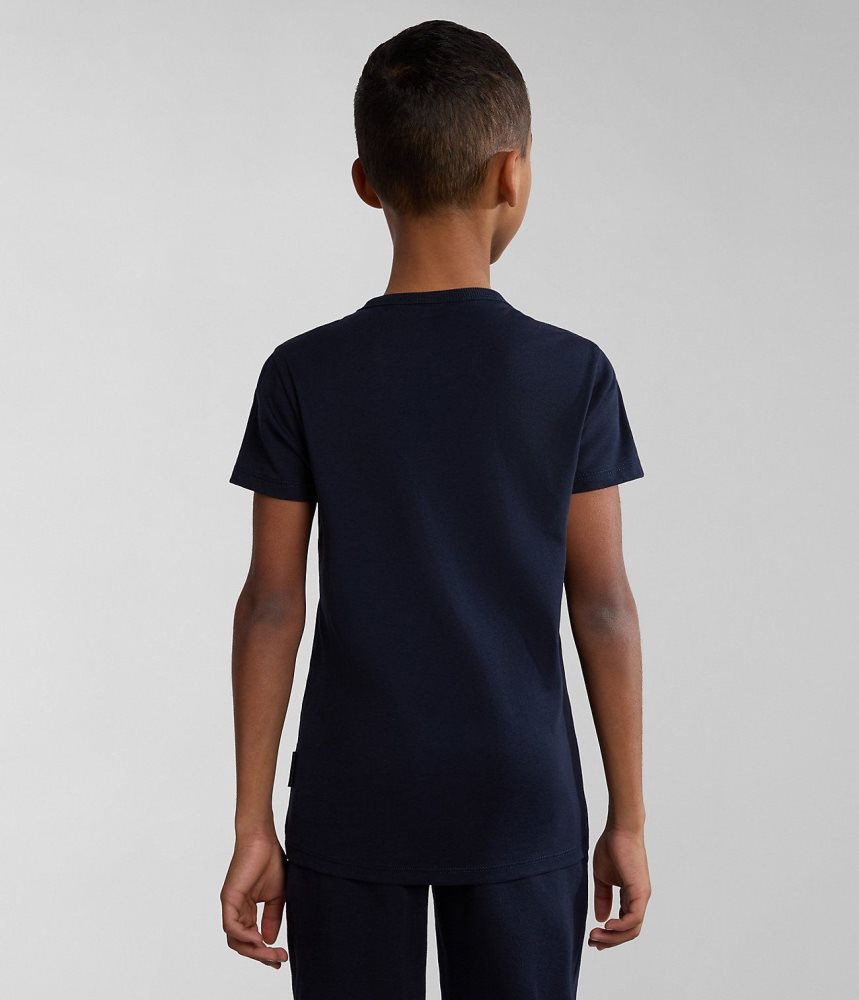 Napapijri Liard Short Sleeve T-Shirt (4-16 YEARS) T-shirts Kinderen Donkerblauw | LTDAXJB-63