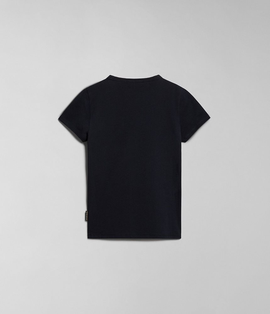 Napapijri Liard Short Sleeve T-Shirt (4-16 YEARS) T-shirts Kinderen Zwart | EZHTSCV-10