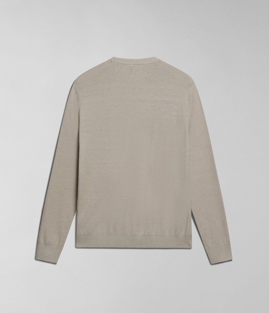 Napapijri Linen Jumper Jumpers Heren Beige | OHVYPFX-72