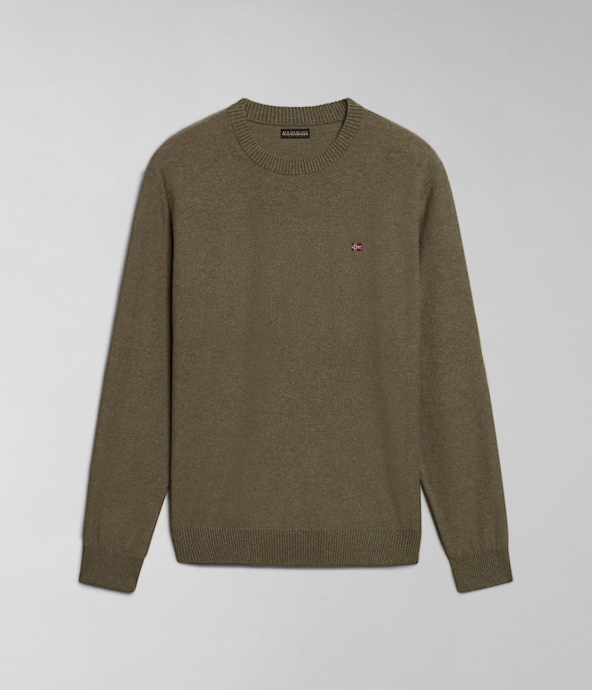 Napapijri Linen Jumper Jumpers Heren Groen | OUWRZIT-52