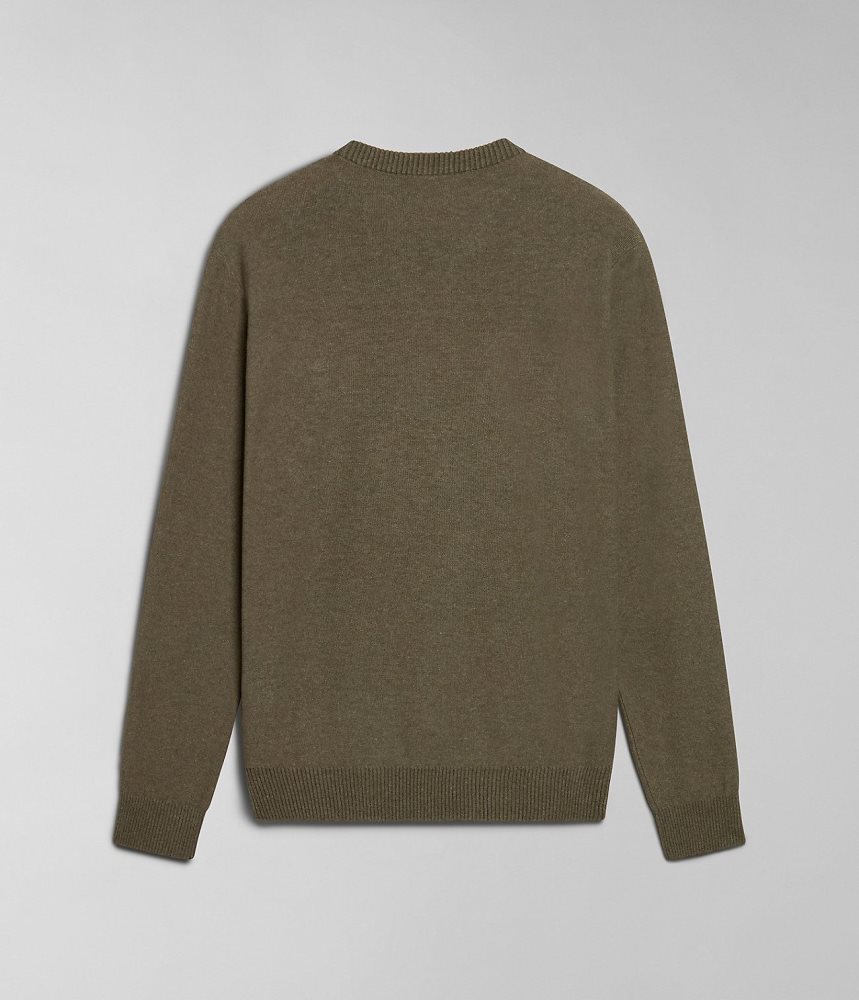 Napapijri Linen Jumper Jumpers Heren Groen | OUWRZIT-52