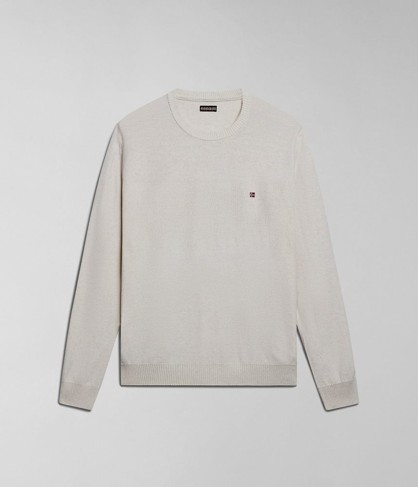 Napapijri Linen Jumper Jumpers Heren Wit | PMETNSQ-17