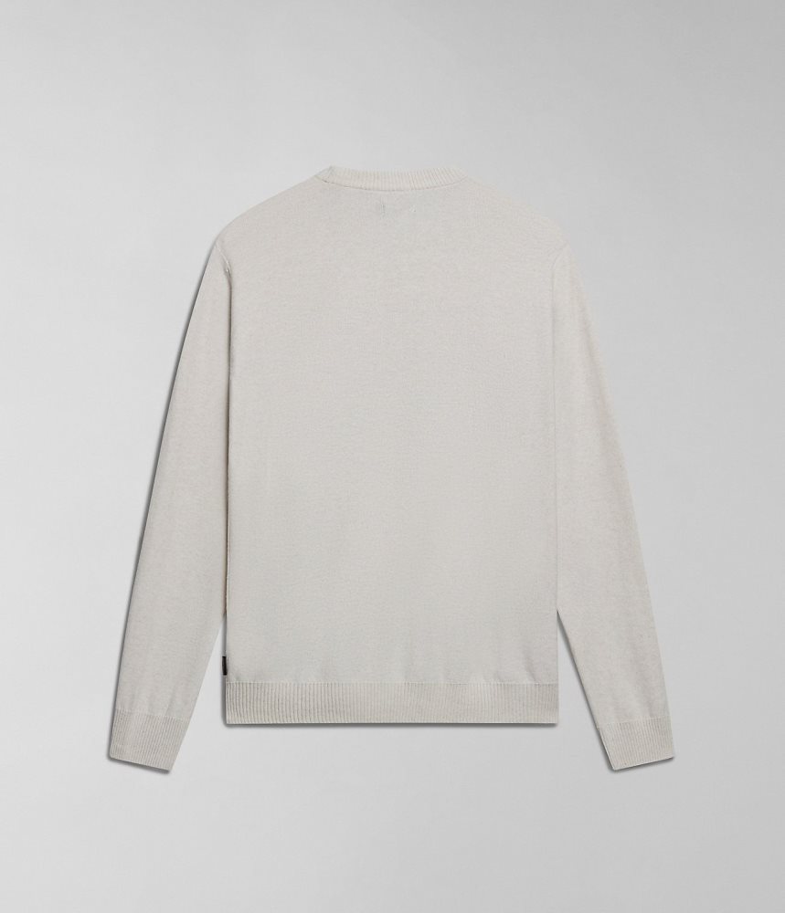 Napapijri Linen Jumper Jumpers Heren Wit | PMETNSQ-17