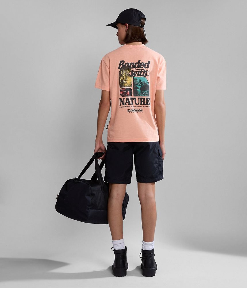 Napapijri Martre Short Sleeve T-Shirt T-shirts Dames Roze | CUNAGTO-05