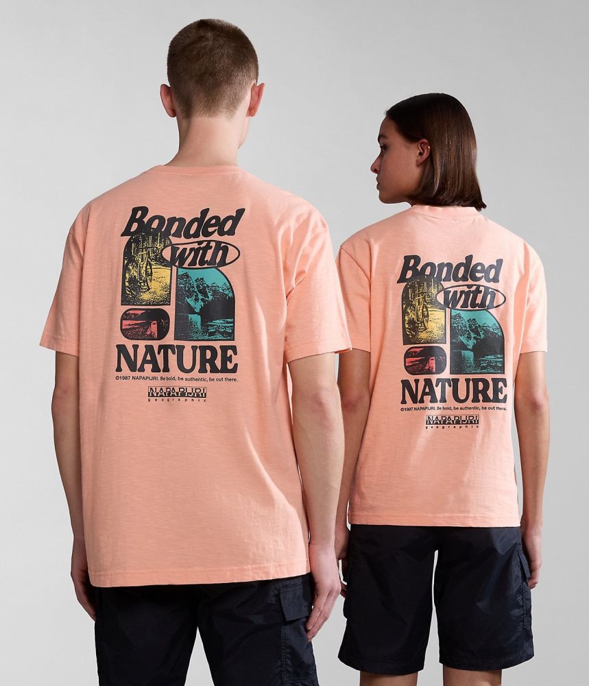 Napapijri Martre Short Sleeve T-Shirt T-shirts Dames Roze | CUNAGTO-05