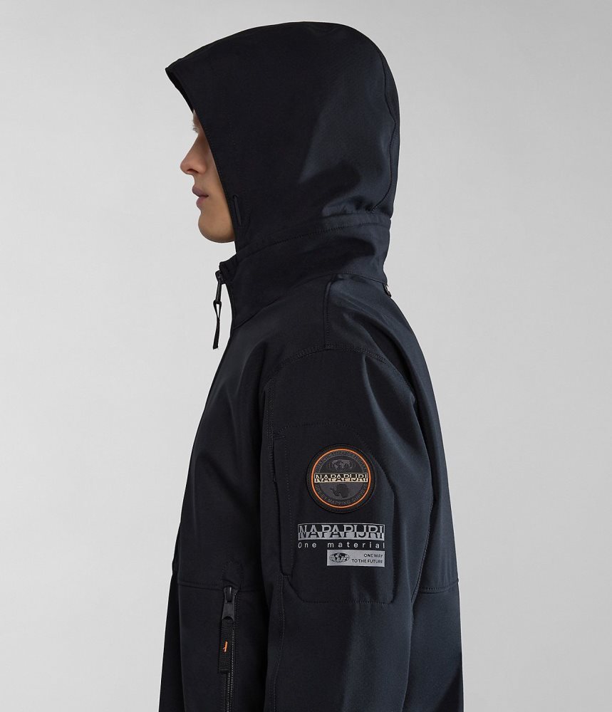 Napapijri Melville Mono-material Shell Jacket Short Jackets Heren Zwart | ZDLKRSX-72