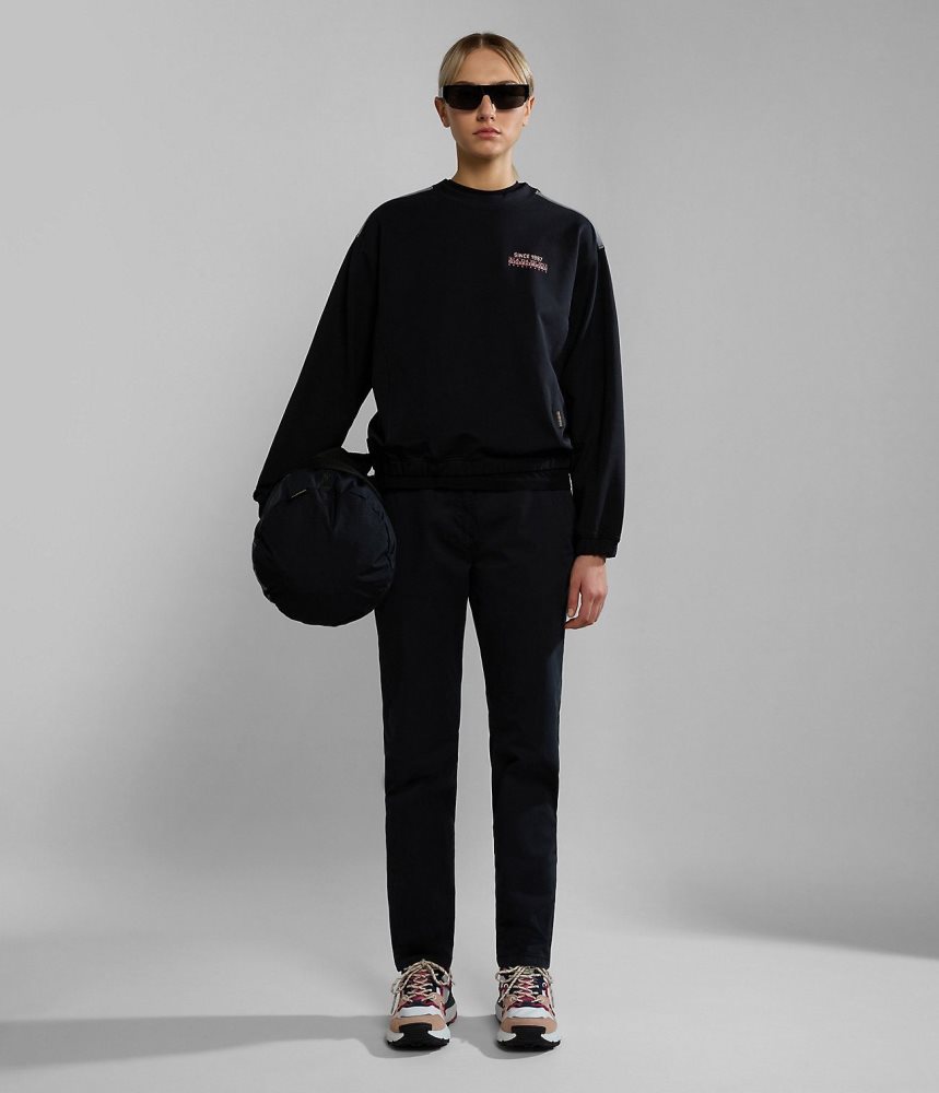 Napapijri Meridian Chino Trousers Chino Broek Dames Zwart | BWEXPHK-50